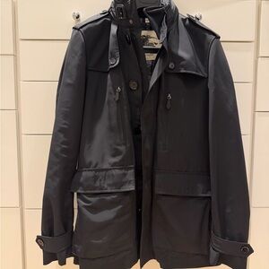 Men's Burberry Black Field Jacket - Classic Utility Coat